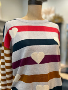 Stripes and Hearts Sweater