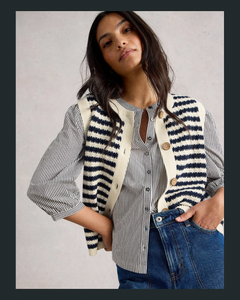 Knit vest with buttons