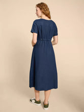 Load image into Gallery viewer, Ivy Linen Midi Dress Blue